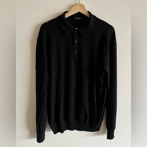 Manrico Cashmere Manhattan 100 Percent Cashmere quarter button polo - Picture 2 of 14